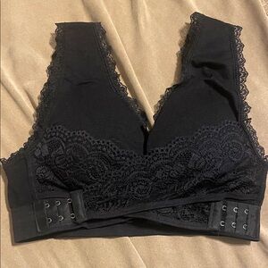 Lace Trim Black Bralette